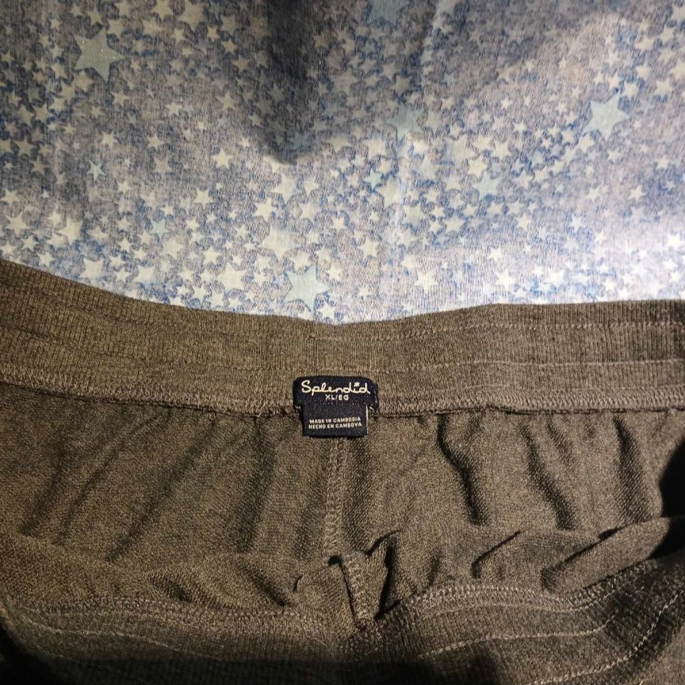 Women's grey leopard Splendid 2 piece long sleeve and jogger pant pajama set XL - Picture 11 of 12